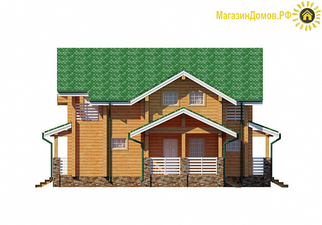 Дом из клееного бруса H-182-1.5D (12.0x15.0)