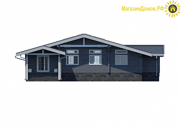 Дом - шале из клееного бруса H-226-1D (15.7х17.15)