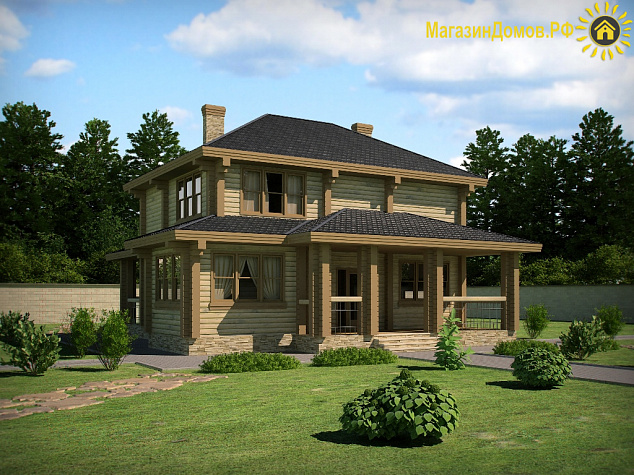 Дом из клееного бруса H-242-2D (13.0х14.4)