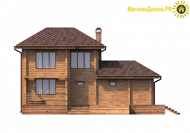 Баня S-062-2D (5.2x11.2) из клееного бруса