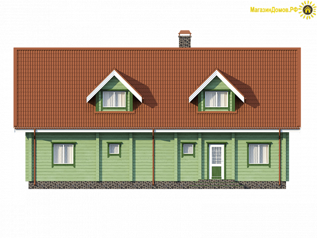 Дом из клееного бруса H-282-1.5D (12.8х16.4)