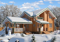 Дом из клееного бруса H-182-1.5D (12.0x15.0)