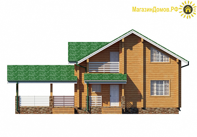 Дом из клееного бруса H-182-1.5D (12.0x15.0)