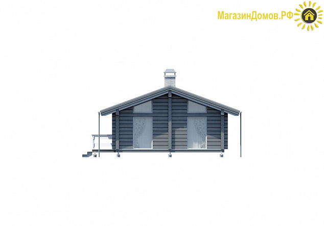 Дом из клееного бруса H-077-1D (7.3х12,8) под "ключ"