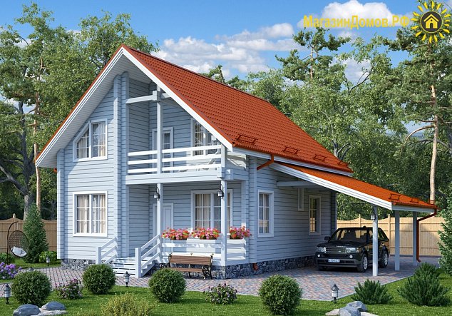 Дом из клееного бруса H-146-1.5D (8.0х10.0)