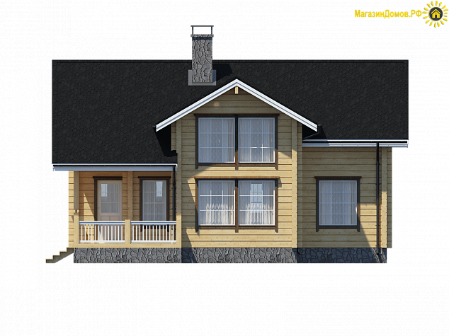 Дом из клееного бруса H-222-1.5D (12.0х14.4)