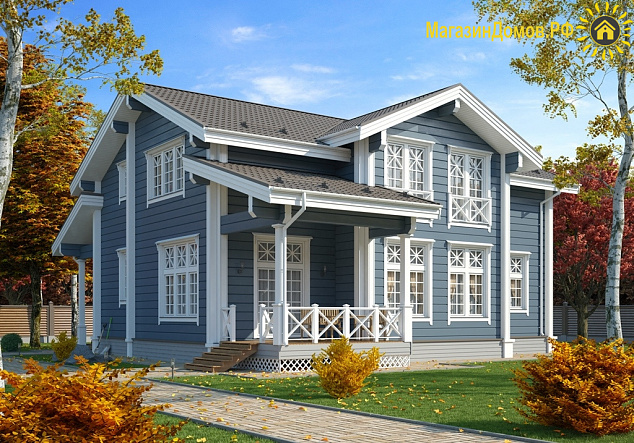 Дом из клееного бруса H-288-1.5D (14.4х15.2)