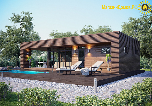 Баня из клееного бруса S-085-1D (6.3х12.9)