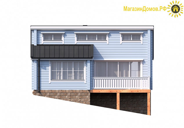 Дом из клееного бруса H-075-1D (8.2Х11.05)