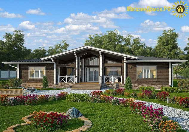 Дом из клееного бруса H-240-1D (20.0x14.5)