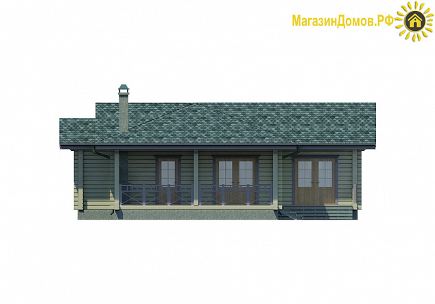 Баня из клееного бруса S-134-1D (12.1х14.5) с бассейном