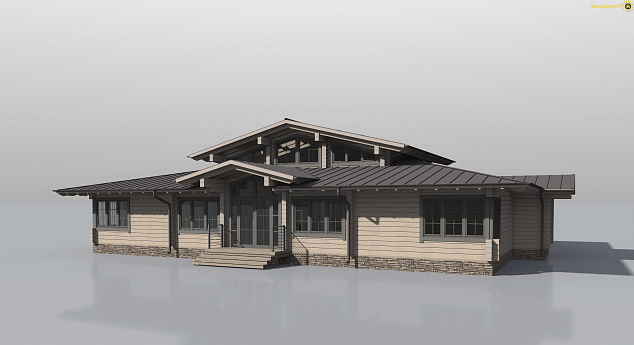 Дом из клееного бруса H-240-1D (20.0x14.5)