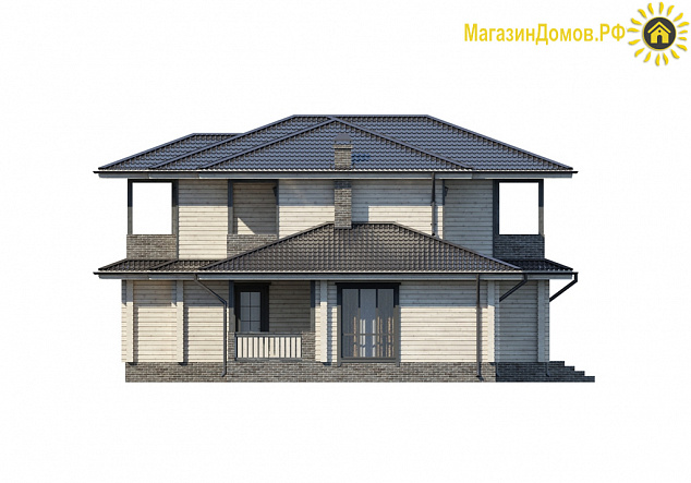 Дом из клееного бруса H-250-2D (12.5х18.0)