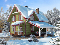 Дом из клееного бруса  H-169-1.5D (11.1х11.75)