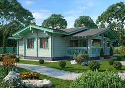 Баня из клееного бруса S-144-1D (12.3х15.6)