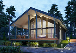 Дом из клееного бруса H-180-1.5D (10.5х16.0)