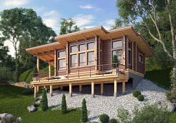 Дом из клееного бруса H-076-1D (7.0х14.5)