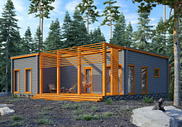 Дом из клееного бруса H-121-1D (11.7х12.5)