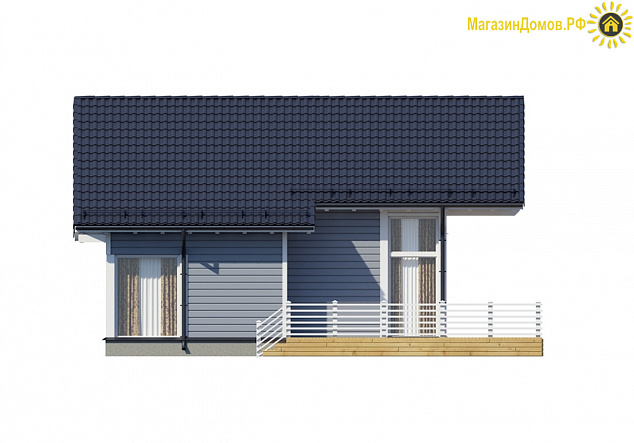 Дом H-193-1.5S (8.5х9.9) фахверк из клееных балок