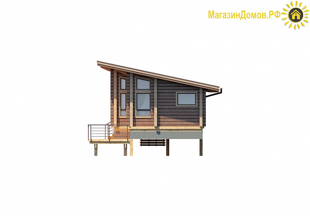 Дом H-076-1S (7.0х14.5) по каркасной технологии