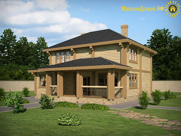 Дом из клееного бруса H-242-2D (13.0х14.4)