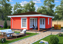 Баня S-041-1D (6.25x7.0) из клееного бруса