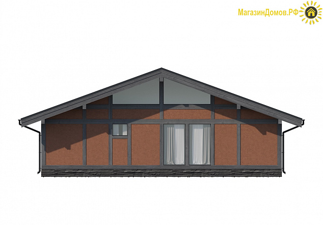 Дом H-136-1S (12.2x12.25) фахверк из клееных балок