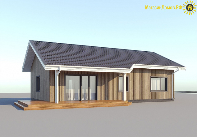 Дом H-139-1.5S (8.5x13.2) по каркасной технологии