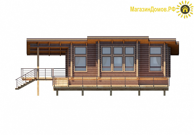 Дом H-076-1S (7.0х14.5) по каркасной технологии