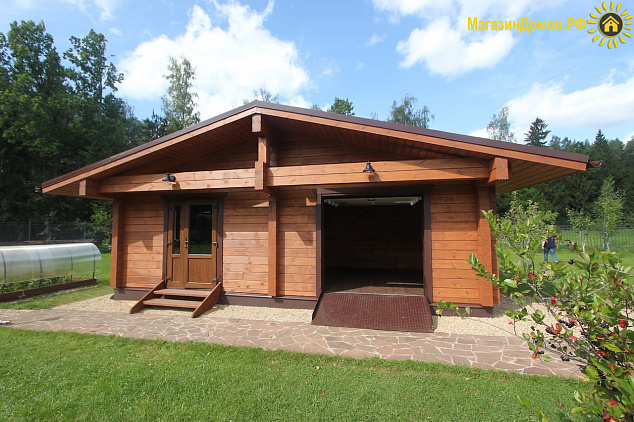 Хозблок S-032-1D (4.0x8.0) из клееного бруса