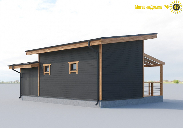 Дом H-060-1S (8.6х9.4) по каркасной технологии