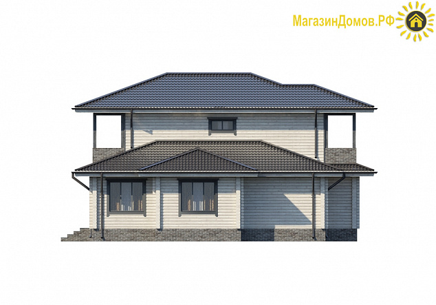Дом H-250-2S (12.5х18.0) по каркасной технологии