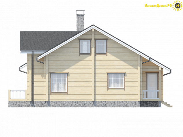 Дом из клееного бруса H-222-1.5D (12.0х14.4)
