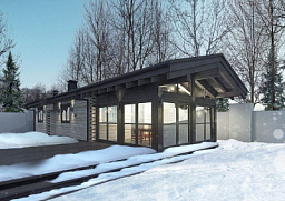 Баня S-075-1D (6.2x14.3) из клееного бруса