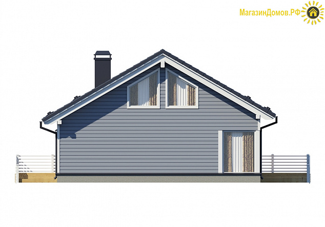 Дом H-193-1.5S (8.5х9.9) фахверк из клееных балок
