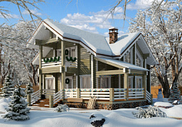 Дом из клееного бруса H-186-1.5D (11.8х12.8)