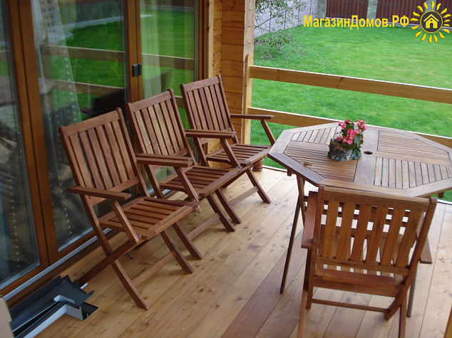 Баня S-058-1.5D (6.7х7.7) из клееного бруса