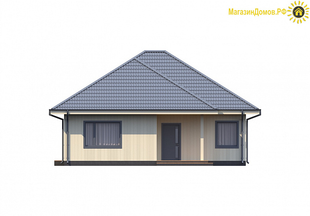 Дом H-091-1S (10.68x10.98) по каркасной технологии
