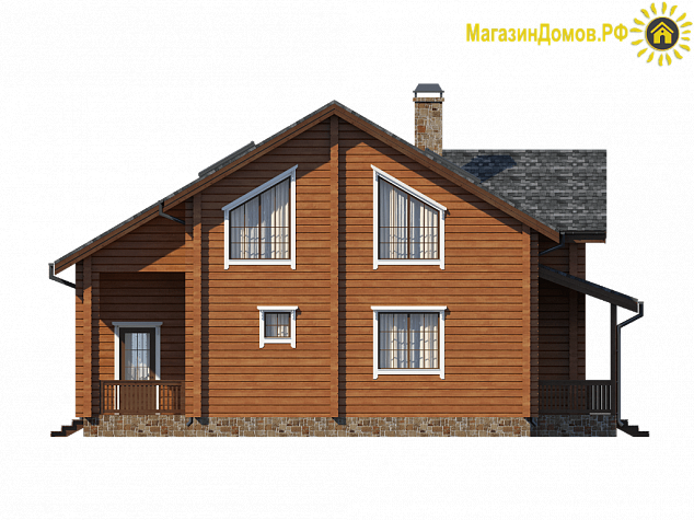 Дом из клееного бруса H-220-1.5D (11.9x13.5)