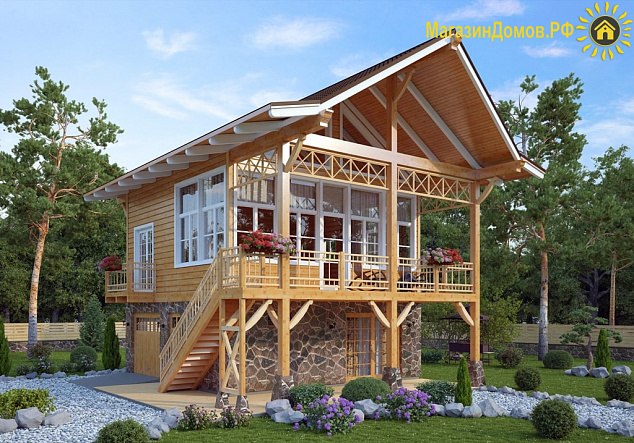 Дом H-192-2,5S (7.3х9.75) по каркасной технологии