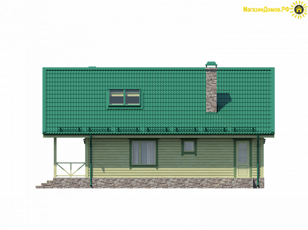 Дом из клееного бруса H-118-1.5D(7.0х12.0)