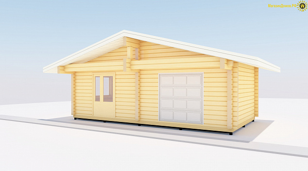 Хозблок S-032-1D (4.0x8.0) из клееного бруса