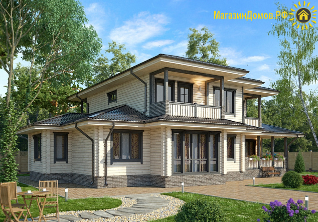 Дом H-250-2S (12.5х18.0) по каркасной технологии