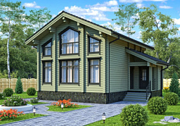 Дом из клееного бруса H-115-1.5D (9.25x9.2)