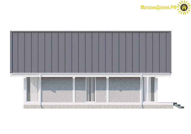 Дом H-113-1.5S (8.9x11.54) фахверк из клееных балок