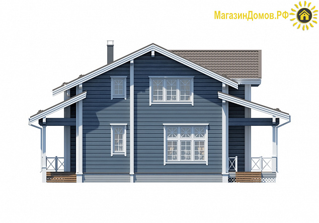 Дом из клееного бруса H-288-1.5D (14.4х15.2)