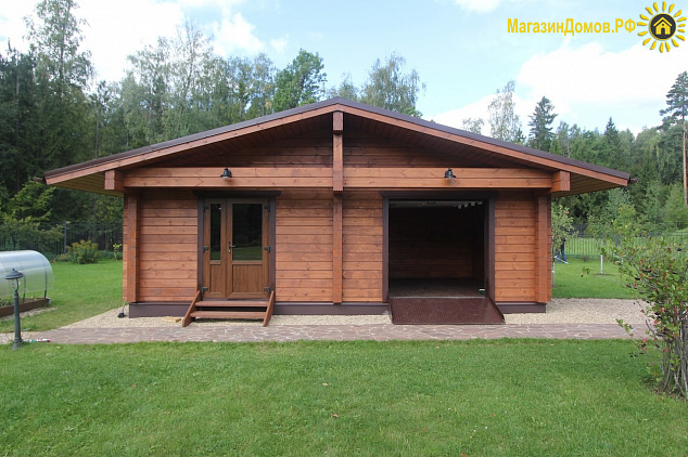 Хозблок S-032-1D (4.0x8.0) из клееного бруса