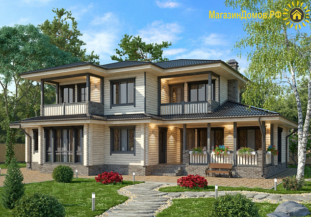 Дом H-250-2S (12.5х18.0) по каркасной технологии