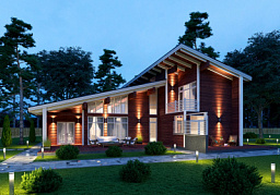 Дом из клееного бруса H-377-2D (16.6x17.2)