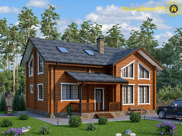 Дом из клееного бруса H-220-1.5D (11.9x13.5)